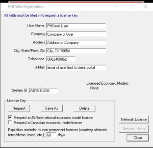 PHDwin V2.11.1 System ID Field 