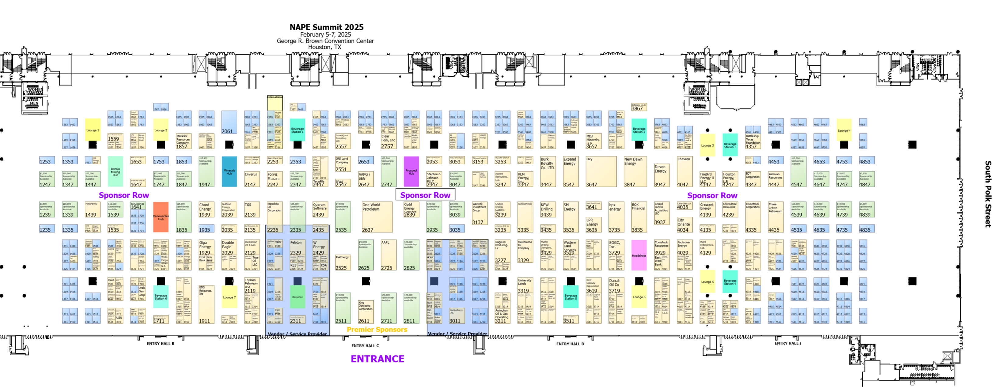 NAPE 2025 Floor Map at George R. Brown